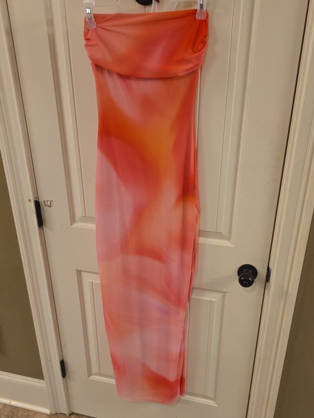 Windsor Strapless Maxi in Coral and Peach